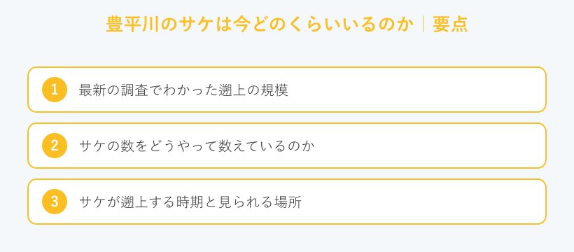 豊平川のサケは今どのくらいいるのかの要点