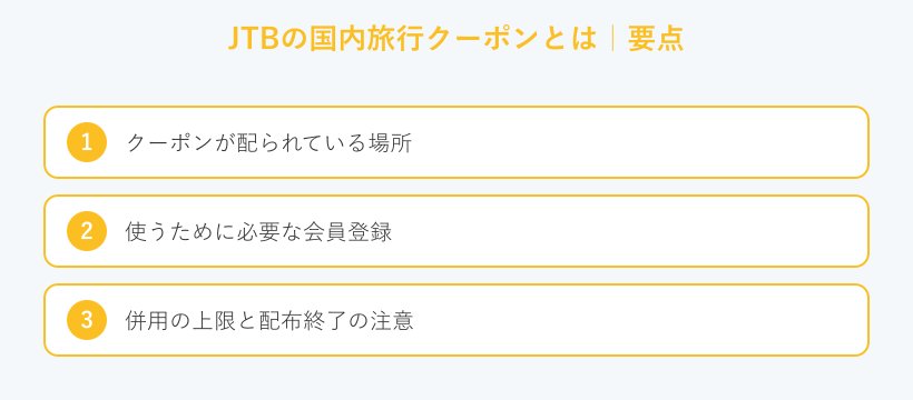 JTBの国内旅行クーポンとはの要点