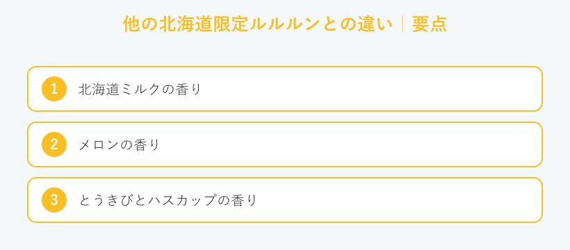 他の北海道限定ルルルンとの違いの要点